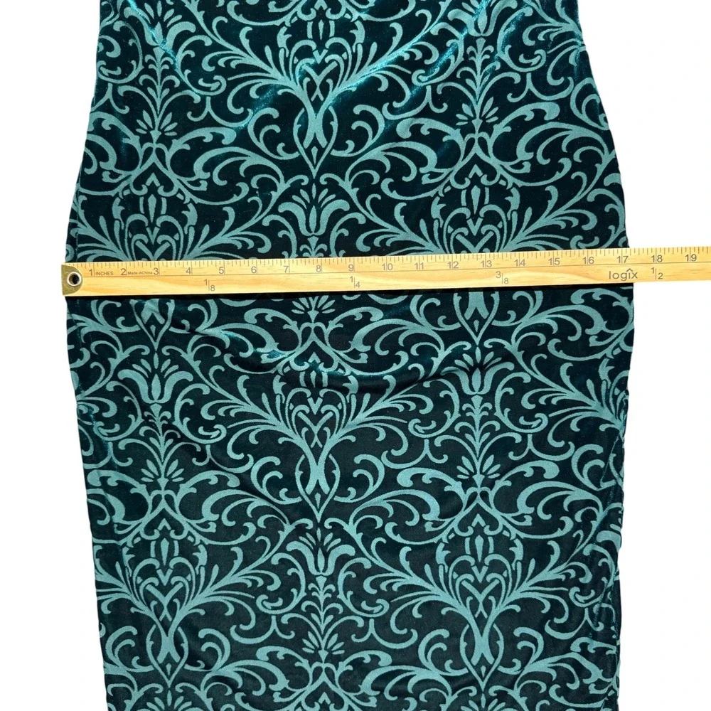 Liz Claiborne Green Burnout Velvet Bell Sleeve Dress 6 Fairy Grunge  Whimsigoth‎